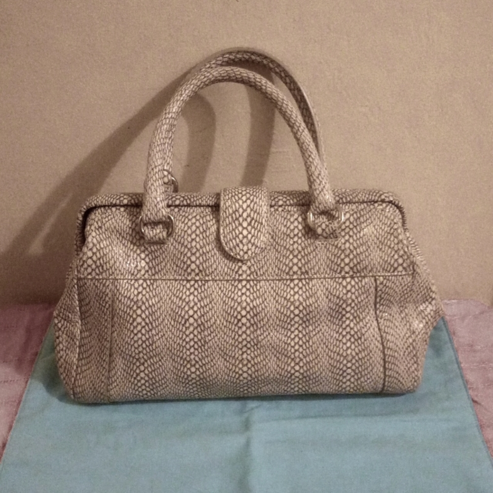 Cole Haan Snakeskin Handbag Doctors Bag purse